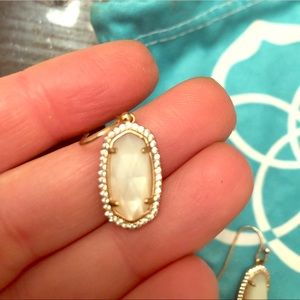 Kendra Scott Lee Lux Earrings Ivory Rose Gold